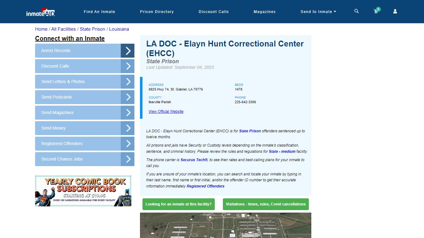LA DOC - Elayn Hunt Correctional Center (EHCC) & Inmate Search ...
